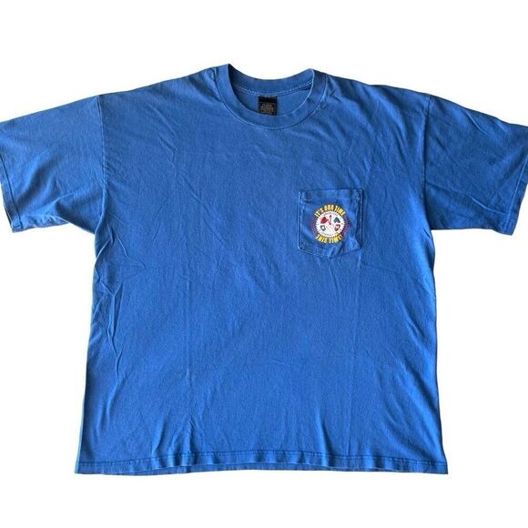 Classic Pocket T-Shirt Mens size XL‎ Blue "ITS OUR TIME THIS TIME" Union Tee USA - Picture 2 of 8
